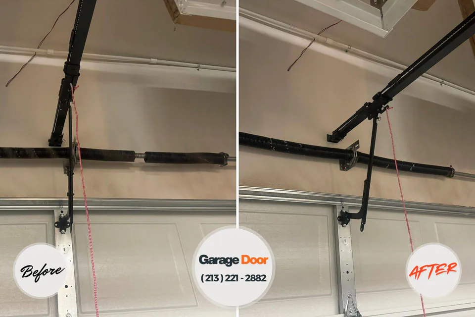 Before and after: garage door repair Lafayette, LA